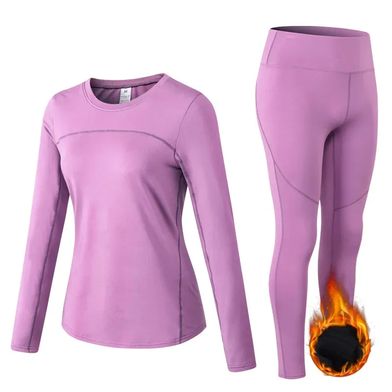 Women's Winter Clothing Underwear Sets Stretch Plus Velvet