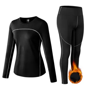 Women's Winter Clothing Underwear Sets Stretch Plus Velvet